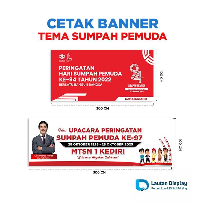 Spanduk Sumpah Pemuda Cetak Banner Baliho Flexi Standard  280gsm Custom Ukuran 2x1 3x1 Meter