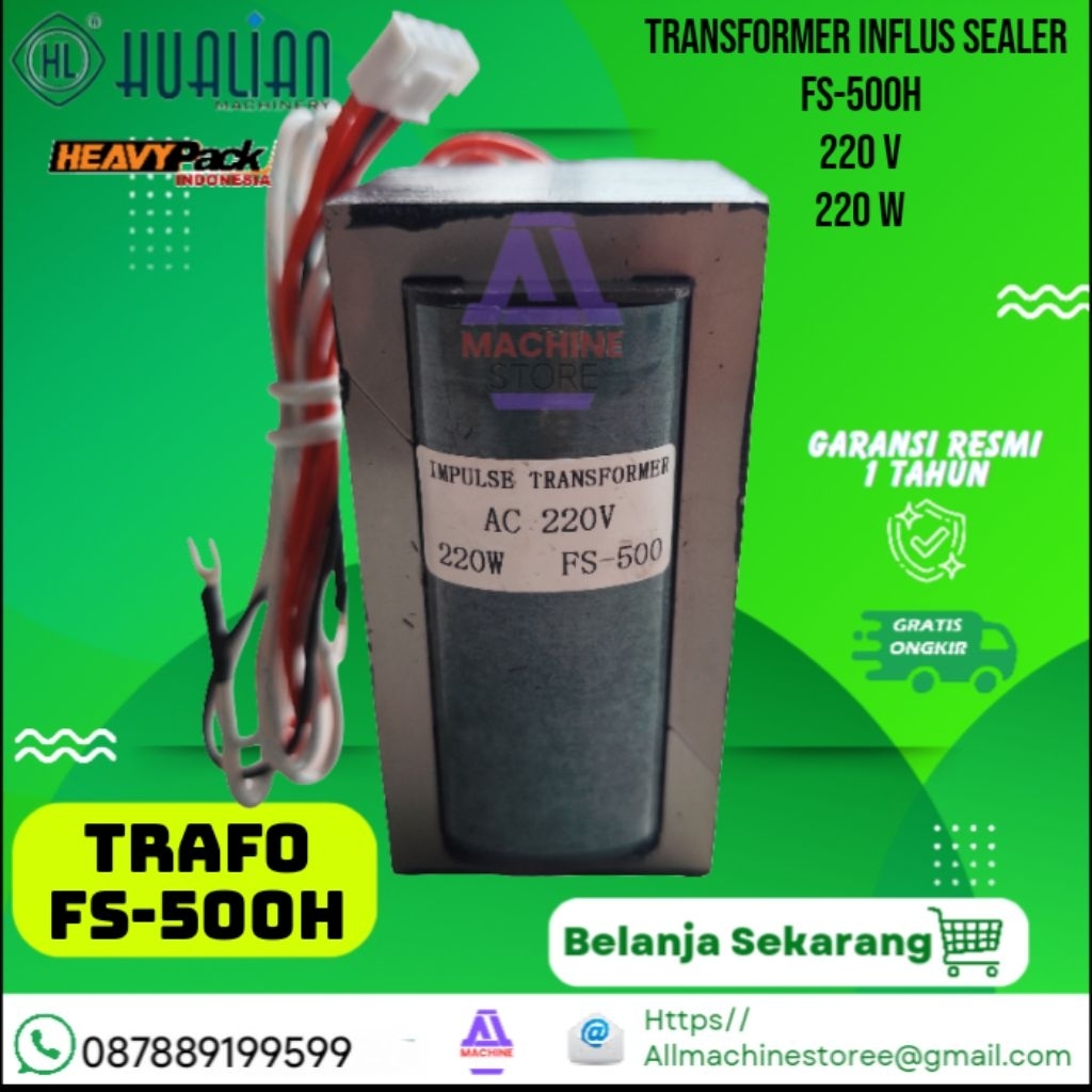 Transformer/Trafo mesin Sealer press plastik manual.FS-1000H,FS-800H,FS-600H,FS-500H,FS-400H,FS-400H