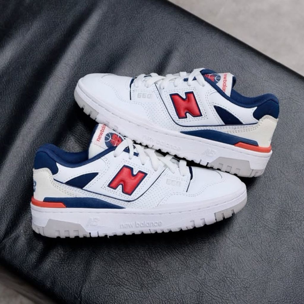 NB 550 WHITE NAVY BLUE USED