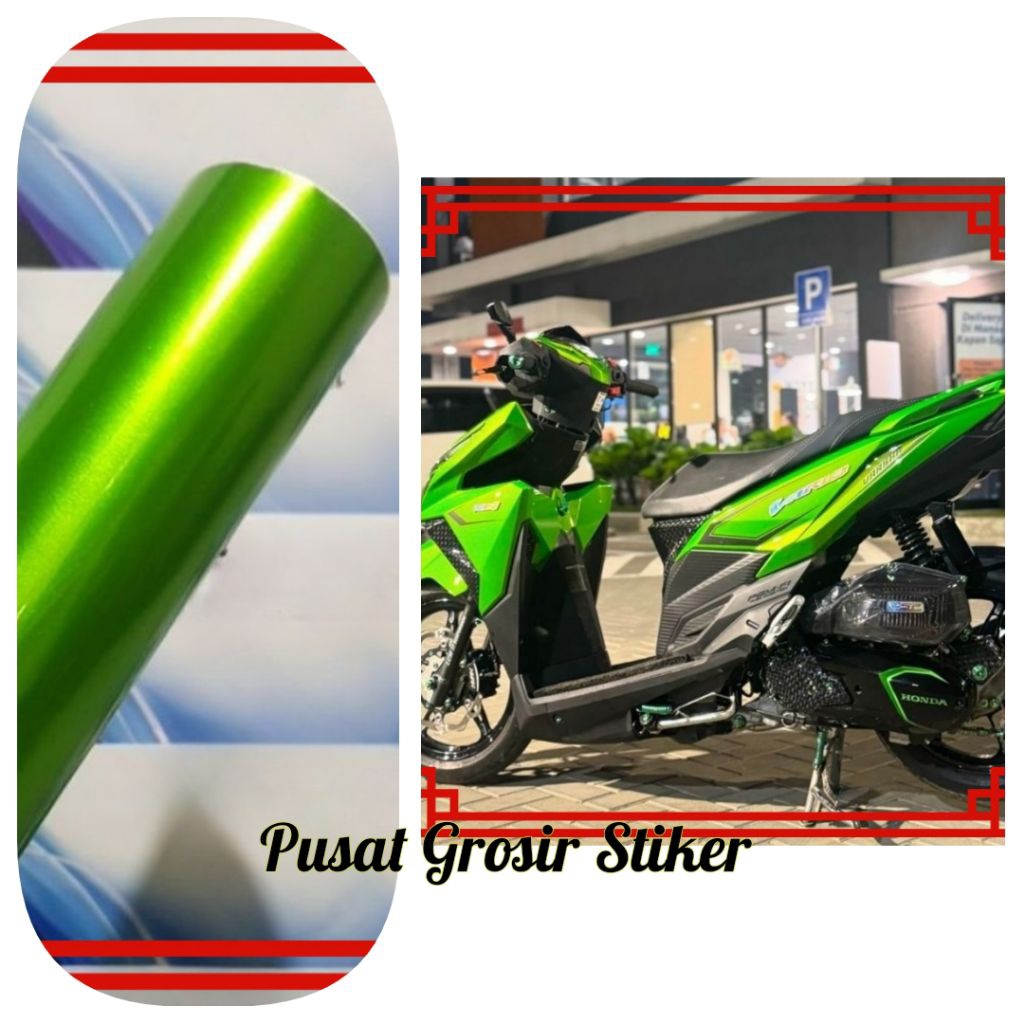 Stiker Scootlite Hijau Candy Metalic Sticker Skotlet Hijau Metalik Candy