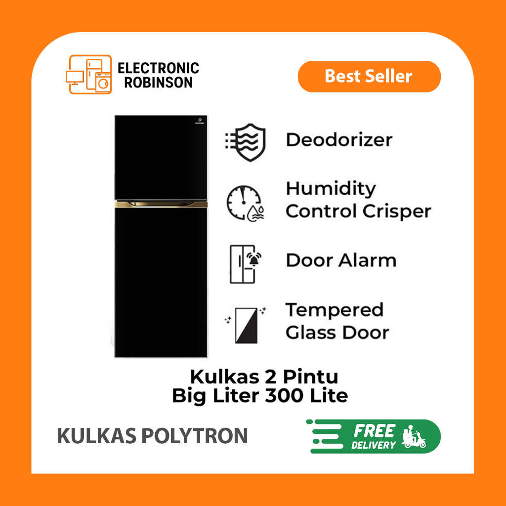 Kulkas POLYTRON  Belleza Big Liter 300 Liter Kulkas 2 Pintu Polytron PRM 430X