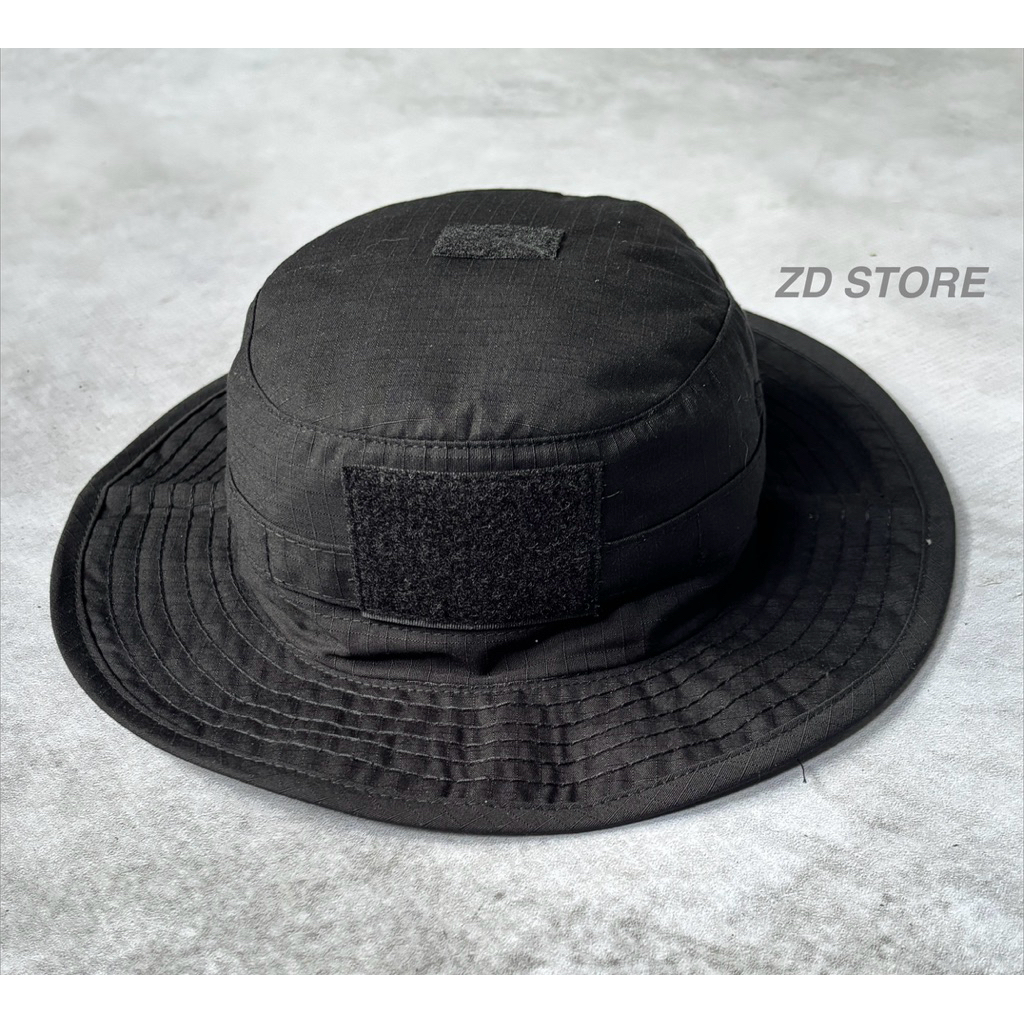 Topi Rimba Tactical Hitam/Topi Rimba Molay/Topi Rimba Perekat