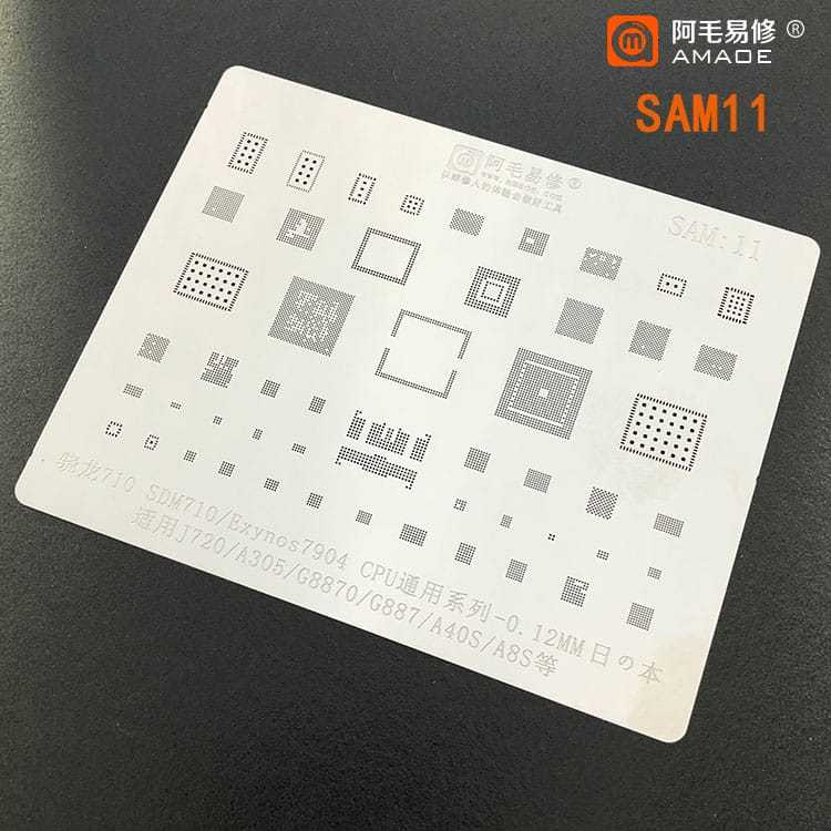 CETAKAN IC AMAOE SAM:11 SNAPDRAGON 710 SDM710/Exynos7904 CPU QUALCOMM SERIES -0.12MM BAHAN JEPANG OR