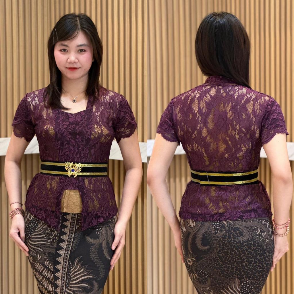 CUCI GUDANG kebaya lengan pendek bahan shopia brokat ( kebaya saja ) atasan wanita tradisional dan