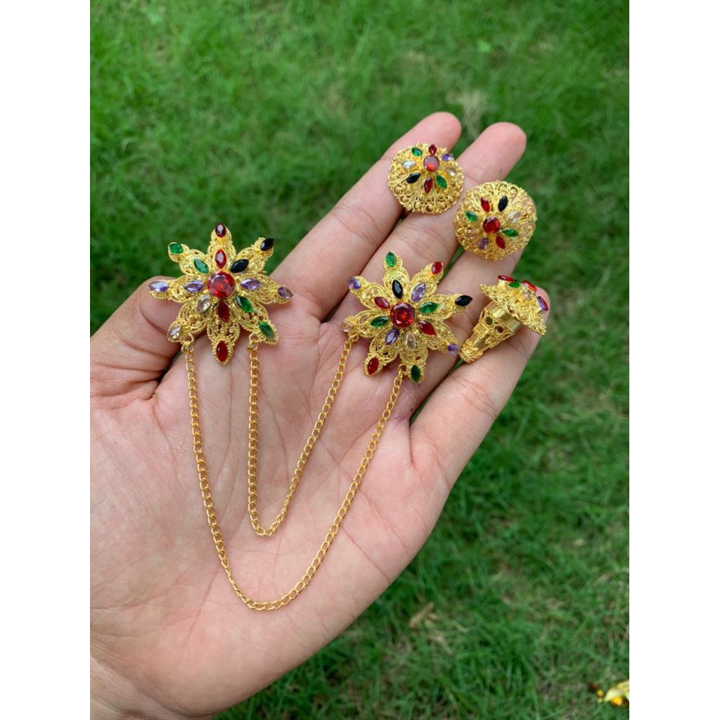 set Bros alpaka bintang permata