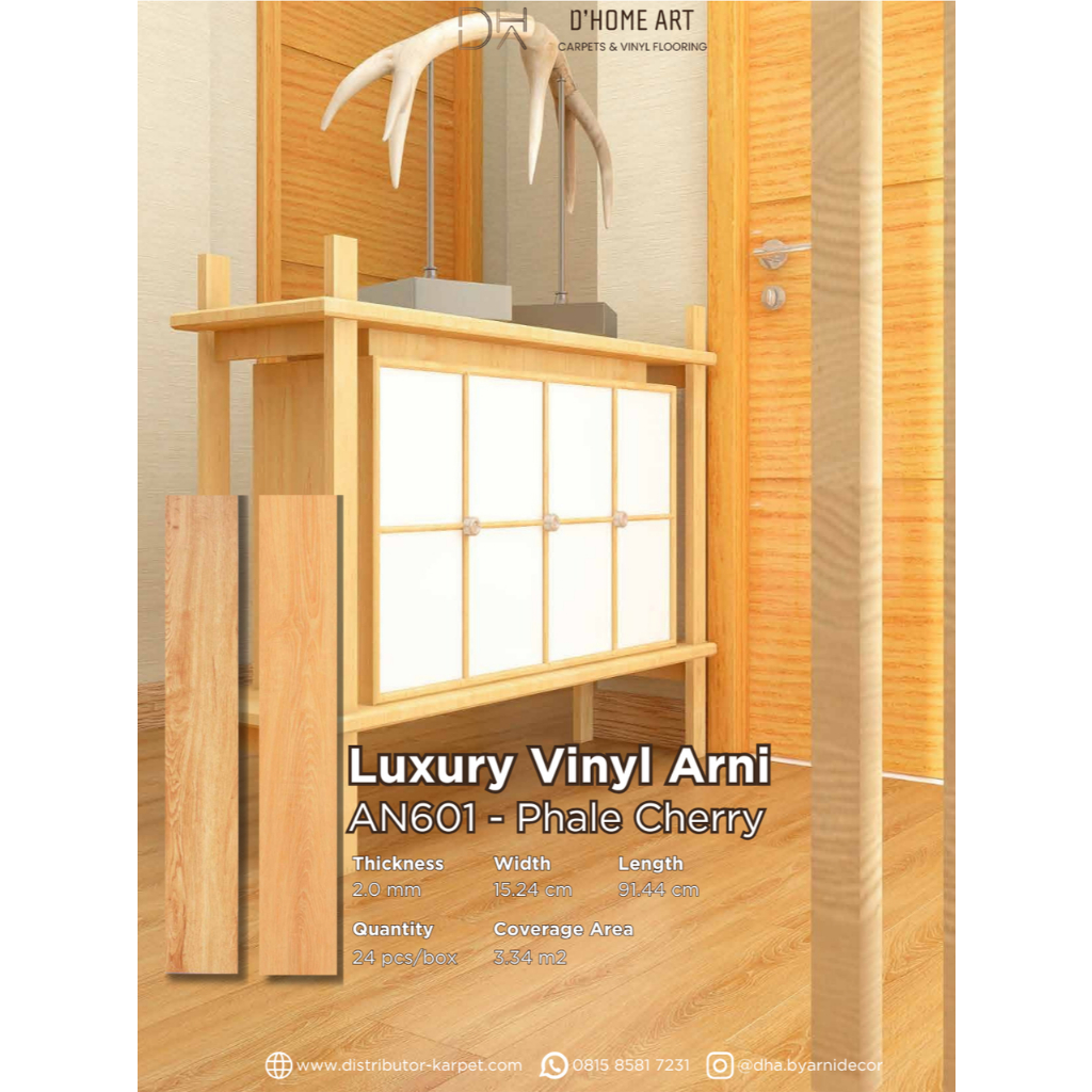 Lantai Vinyl Tebal 2mm / Lantai Kayu PVC Ubin Vinyl Anti Rayap & Air