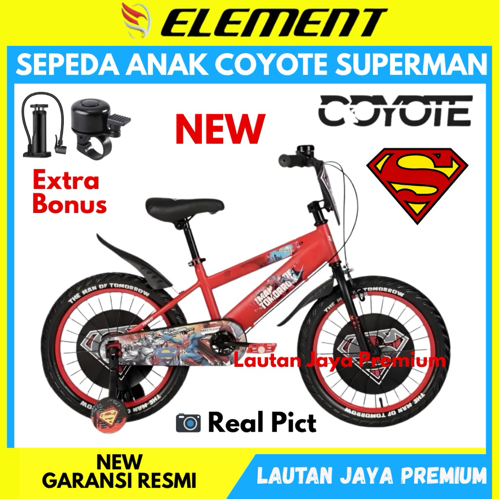Sepeda Anak Laki Laki BMX 18 Element Coyote Superman Terbaru