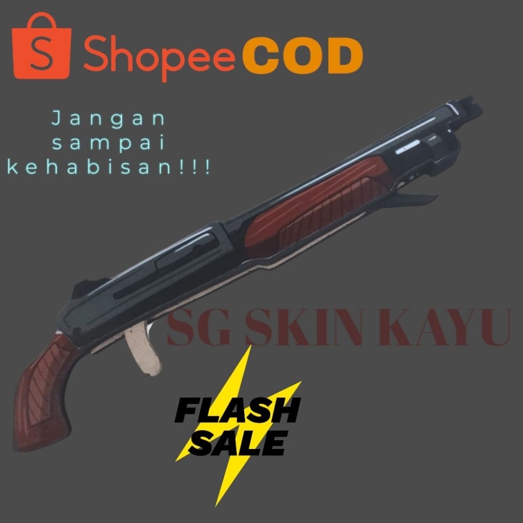 tembakan mainan karet SG SKIN KAYU