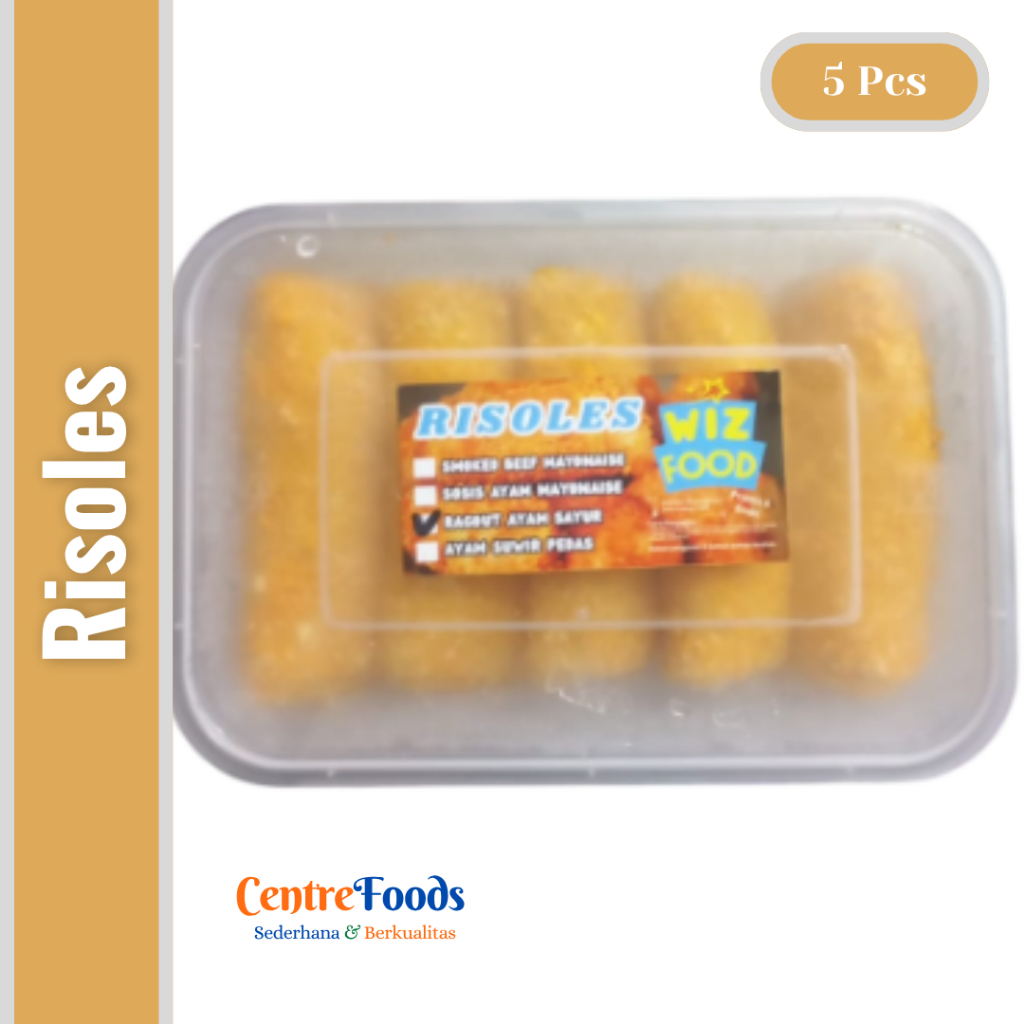 Risoles Ragout Ayam Sayur - Risol Mentah Ayam Sayur Wiz Food Fresh | Isi 5 Pcs [ Harga Per PACK ]
