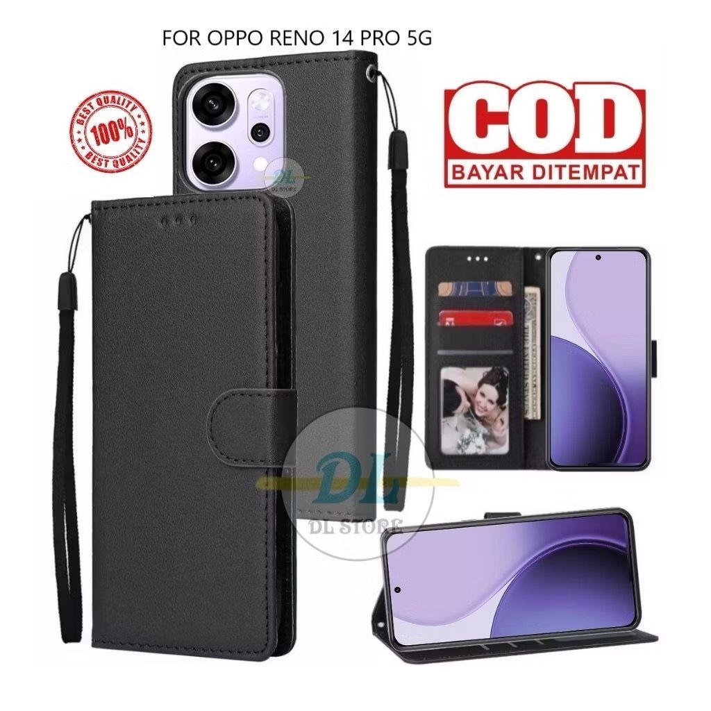 Flip Case Hp Oppo Reno 14F / Reno 14 Pro / Oppo Reno 14 5G Flip Cover Wallet Standing Dompet Kulit S