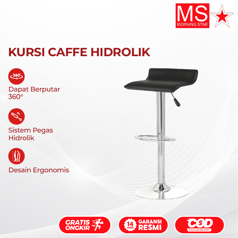 Morning Star Kursi Bar Hidrolik Bangku Minibar Cafe Minimalis Barstool Kitchenset Portable