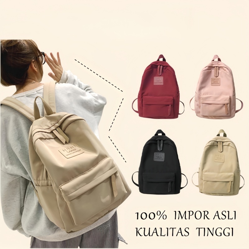 Ready COD Tas Ransel Wanita Korean Backpack Polos Baby Bag Baru Tas Ransel eiger Anak Sekolah sma re