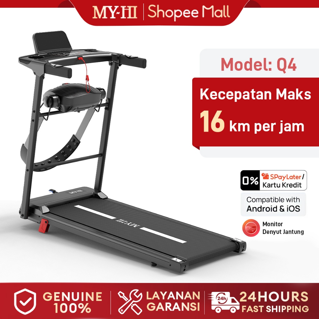 MY-HI Treadmill Portable  Q4  Dasbor digital  Treadmill electric low watt Treadmill elektrik incline