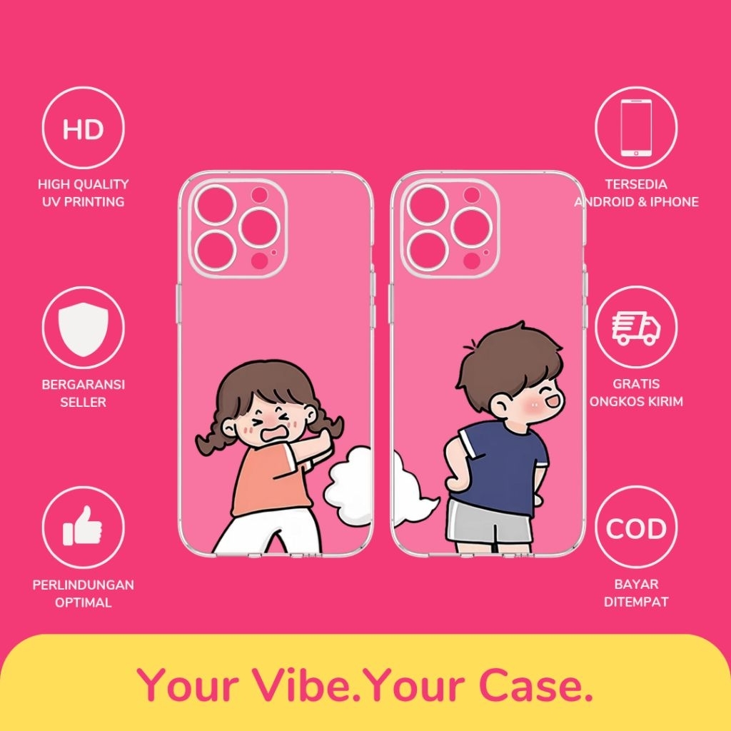 Custom Case Desain Love Couple Untuk All Type Hp Bahan Softcase Anticrack Lucu Cute Casing Cassing C