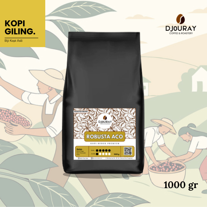Djouray Coffee Kopi Robusta ACO - Kopi Bubuk Robusta 1000 gr Biji Kopi Asli Kualitas Terbaik