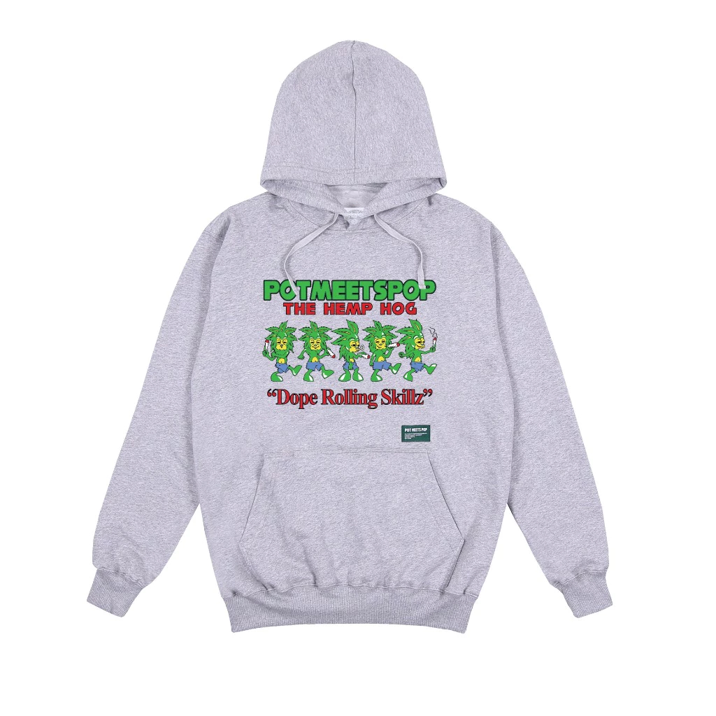 Pot Meets Pop - The Hemp Hog Hoodie Grey FW`24