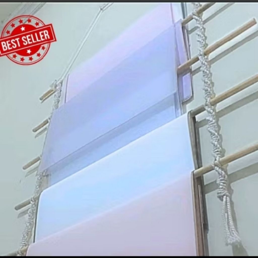 Gantungan Kertas Cellophane 100cm/75cm Rak Hijab Aesthetic Serbaguna untuk Penyimpanan Hijab dan Ker