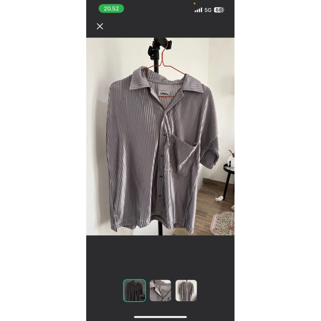 lipat shirt kemeja pleats