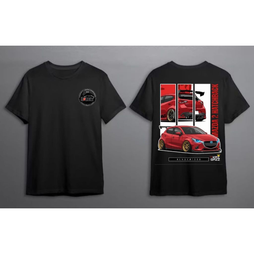 Kaos Pria Premium Animasi Mobil Mazda