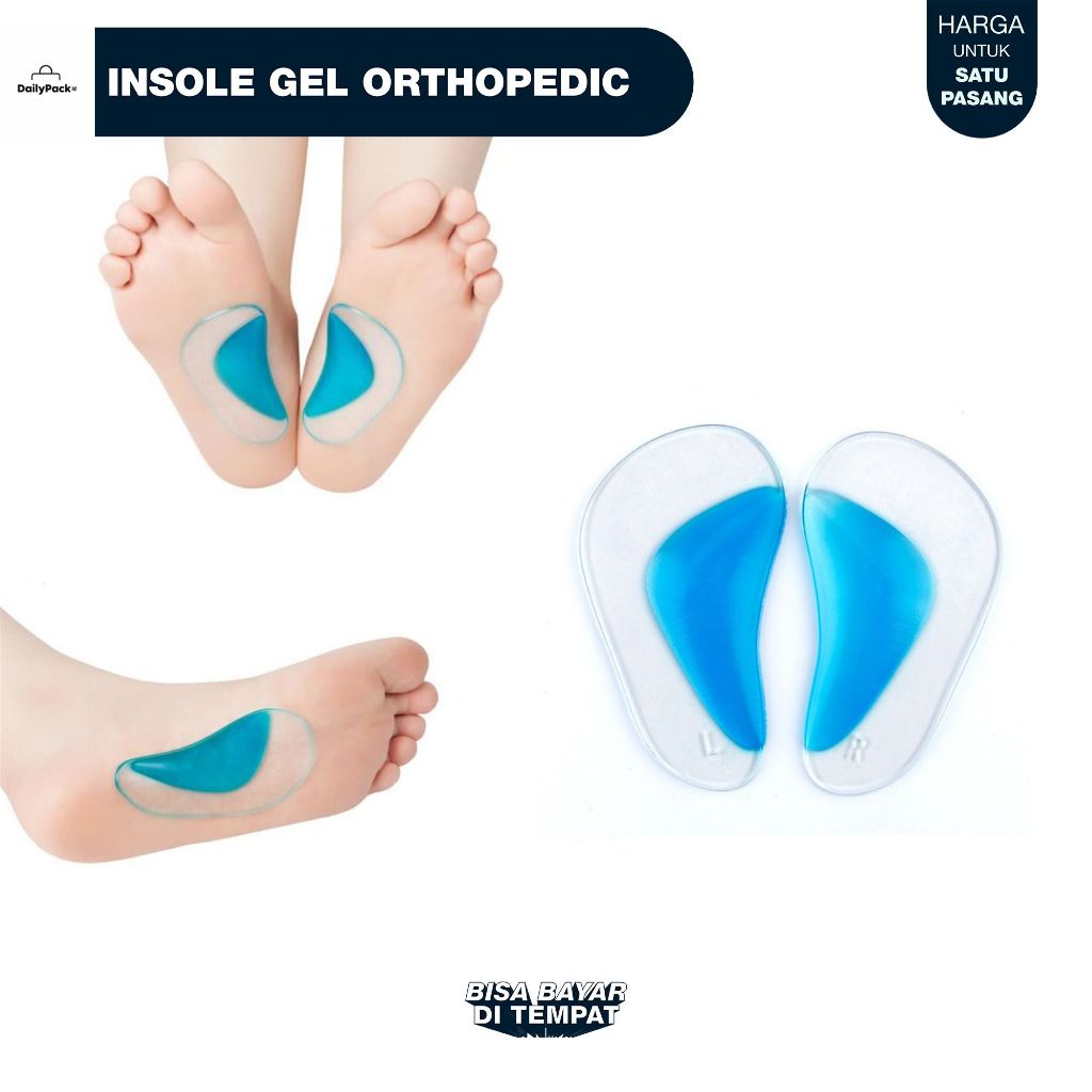 Insole Gel Orthopedic Arch Support Untuk Terapi Kaki / Insole Flat Foot Correction Kaki Bebek Datar