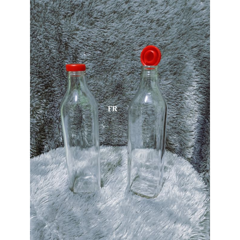 botol kaca kotak tutup fliptop 750ml