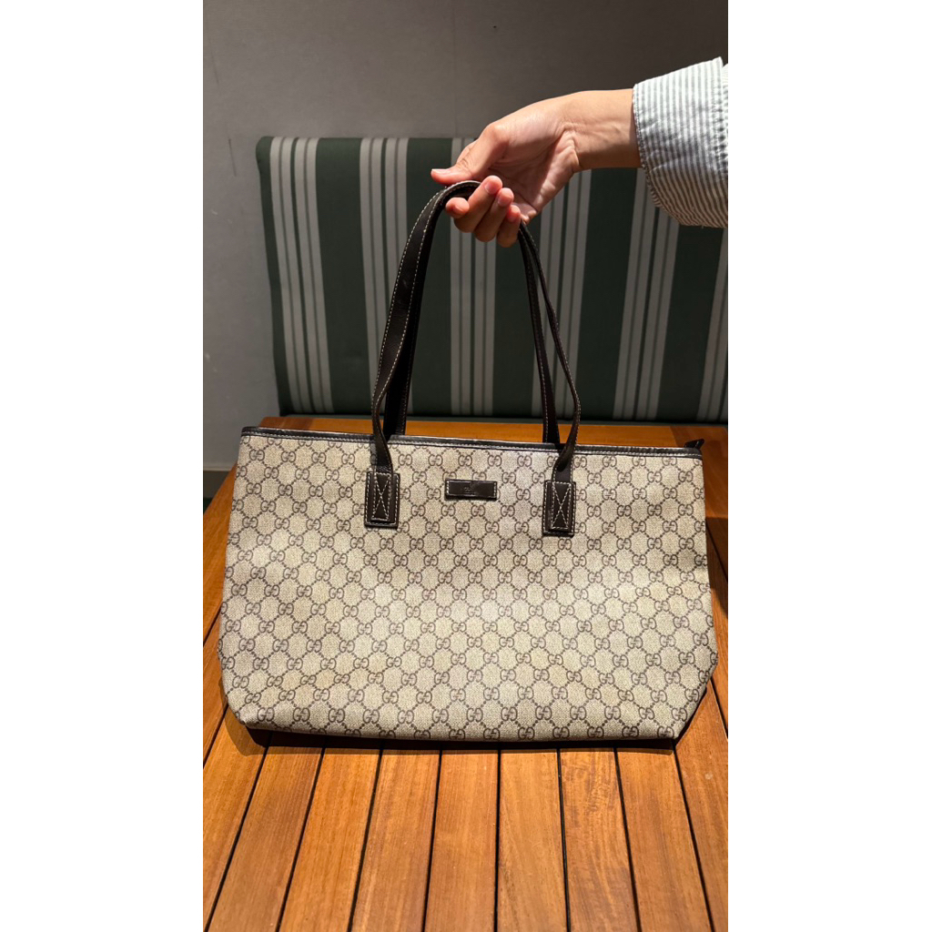 Gucci canvas GG tote bag classic OG/PRELOVED TAS GUCCI ORIGINAL