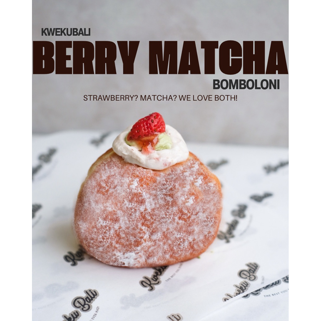 Donat strawberry matcha| Starwberry Matcha Bomboloni | Donat Bali