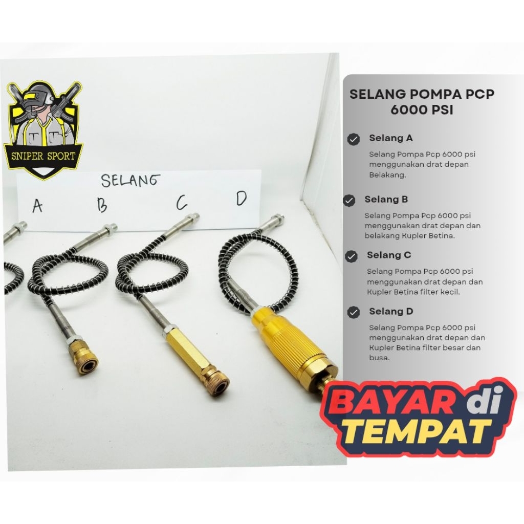 Selang Pompa Pcp 6000 Psi | Selang Pompa Pcp Sniper | Selang Pompa Pcp Baracuda | Selang Pompa Pcp
