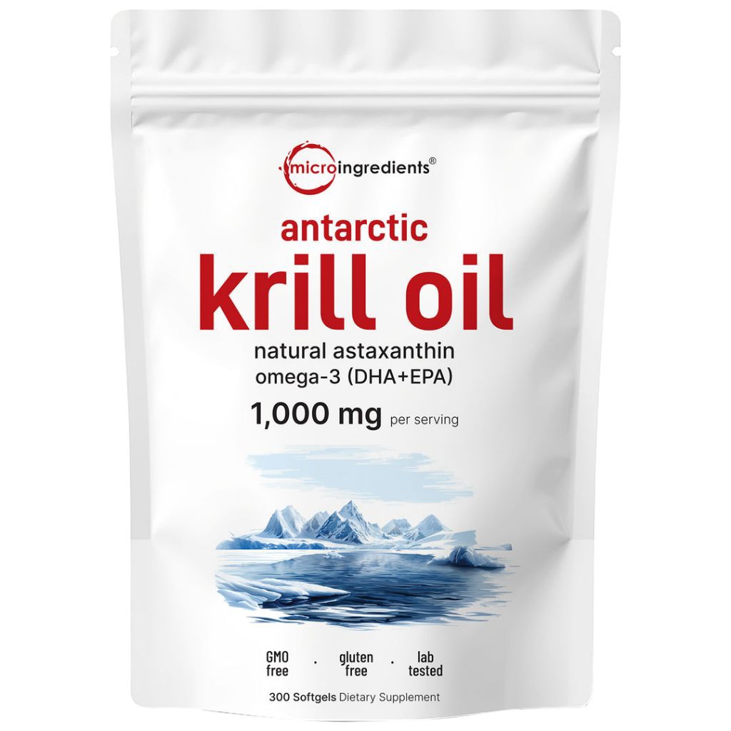 Micro Ingredients Antarctic Krill Oil 1000 mg with Omega 3 original usa - 300 softgels