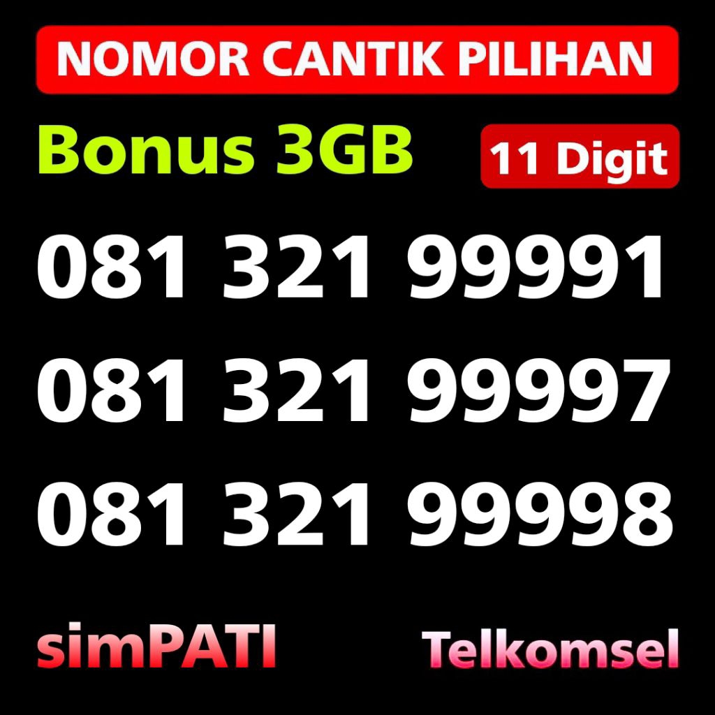 Nomor Cantik Simpati Murah 5G Simpati 11 Digit Murah