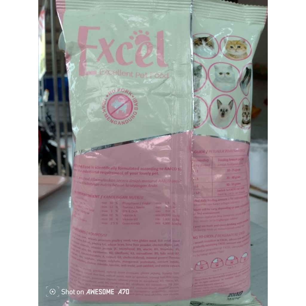 MAKANAN KUCING EXCEL chicken & tuna 500gr