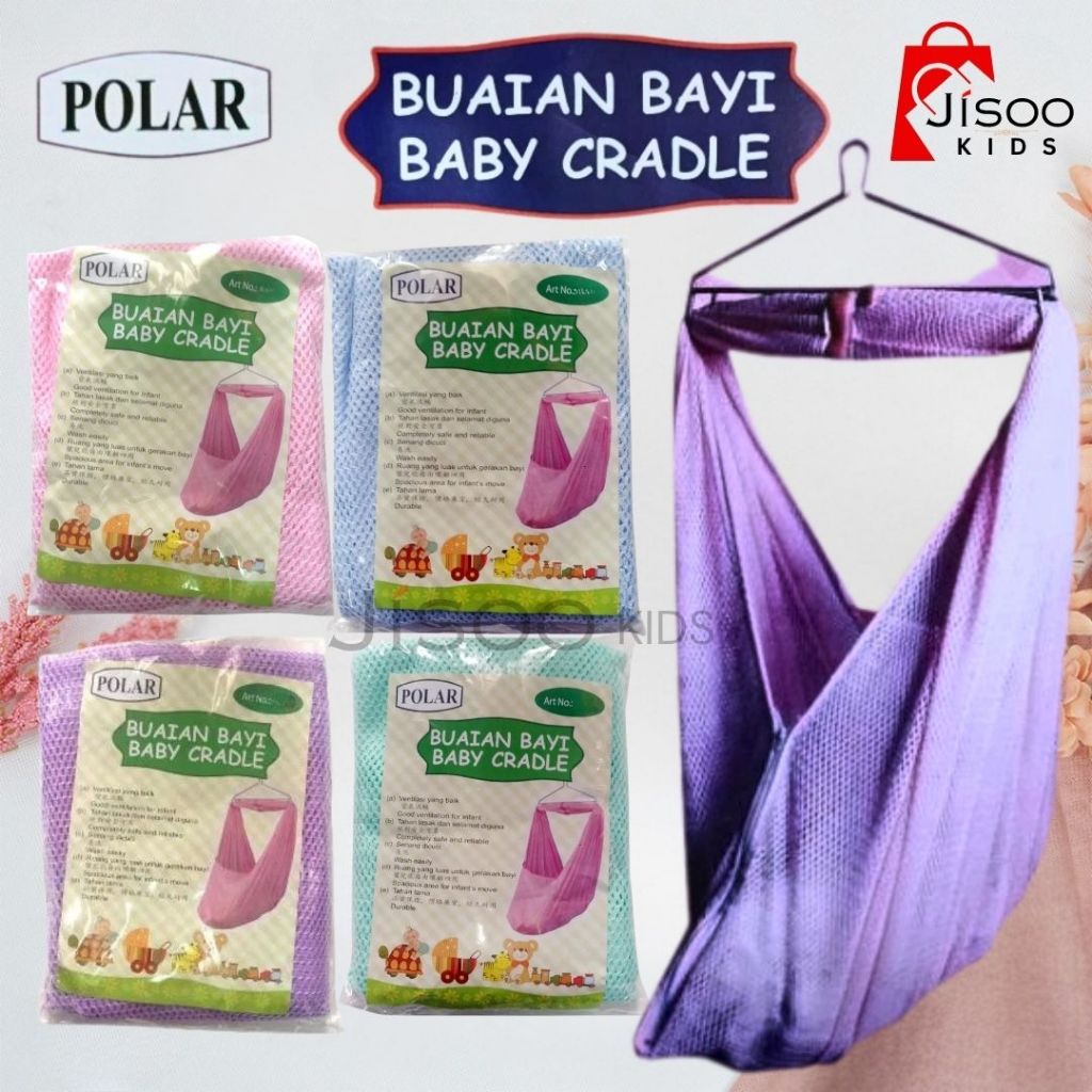 Kain Ayunan Polar JUMBO Warna Dengan Penutup Kepala|buay bayi|ayunan bayi|Cradle Premium - Jisoo Kid