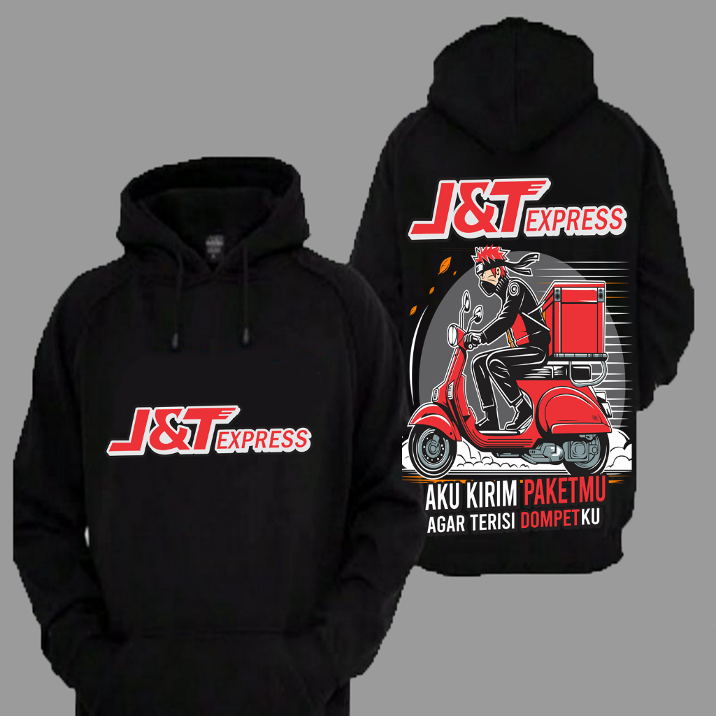Sweater Hoodie Distro J&T Express JNT Aku Kirim Paketmu Agar Terisi Dompetku Premium Terbaru