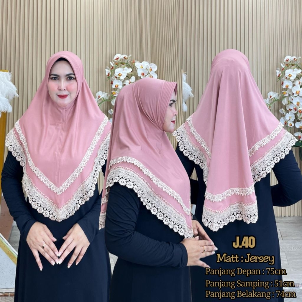 AJE ZAS - J.40 Hijab Daily Hijab Insta Ped Busa Bahan Jersey