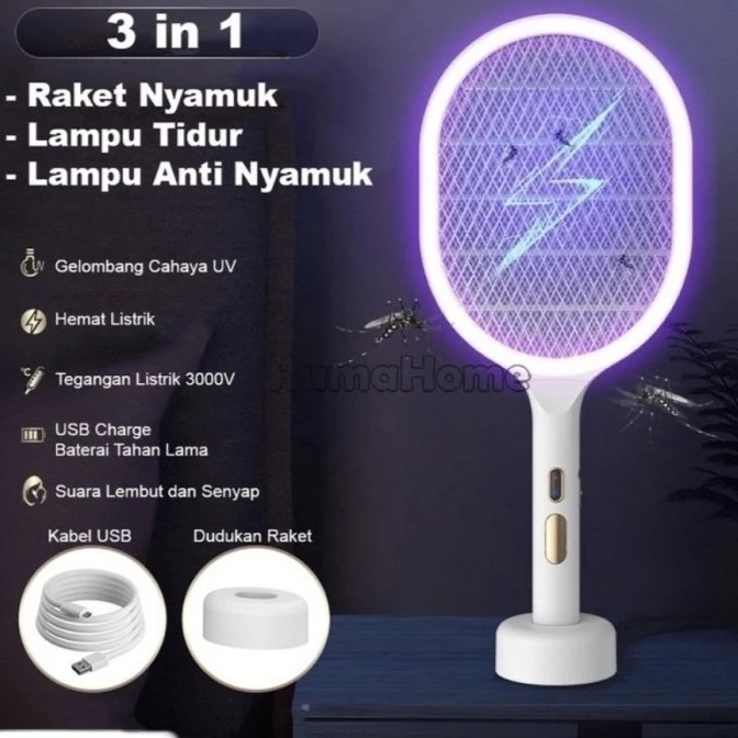 RAKET NYAMUK AOKI AK 893S Rechargeable dengan Baterai Lithium 18650