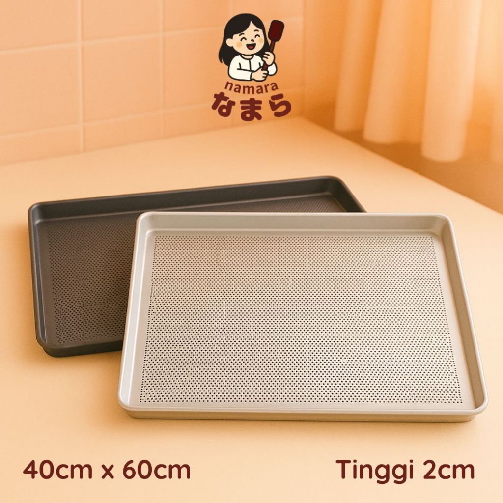 NAMARA Loyang Roti Bolong Anti Lengket 40x60cm Teflon & Aluminium Premium | Loyang Oven Kue Roti Per
