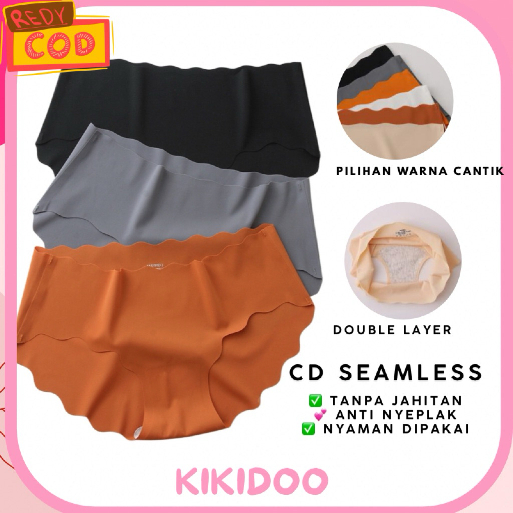 Kikidoo Celana Dalam Wanita Seamless Scallop Nyaman Dipakai Harian Tanpa Bekas