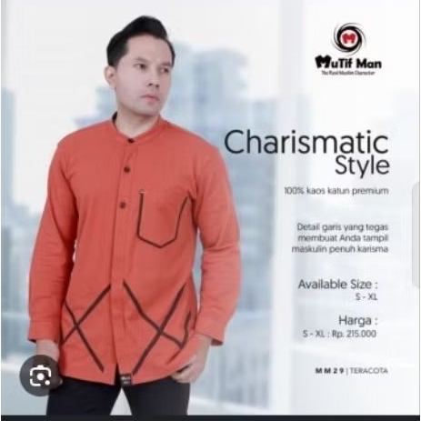 KOKO PRIA MUTIF MAN029 TERACOTTA LENGAN PANJANG SIMPEL