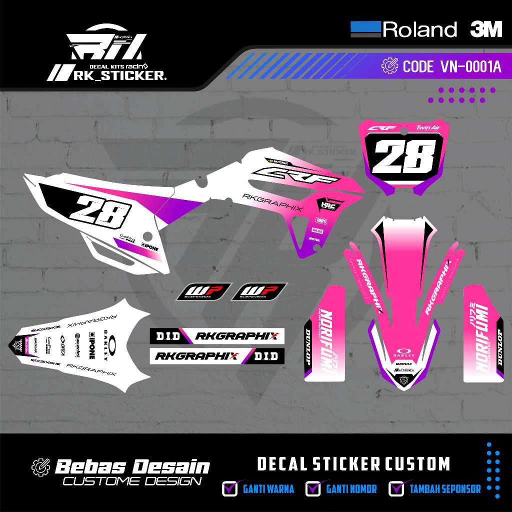 Decal crf 450 2021 fullbody crf 450 r / 250 hrv free custome design