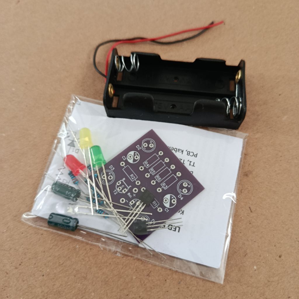 Kit lampu kelap kelip LED Flip Flop rangkaian PCB FlipFlop elektronika pemula