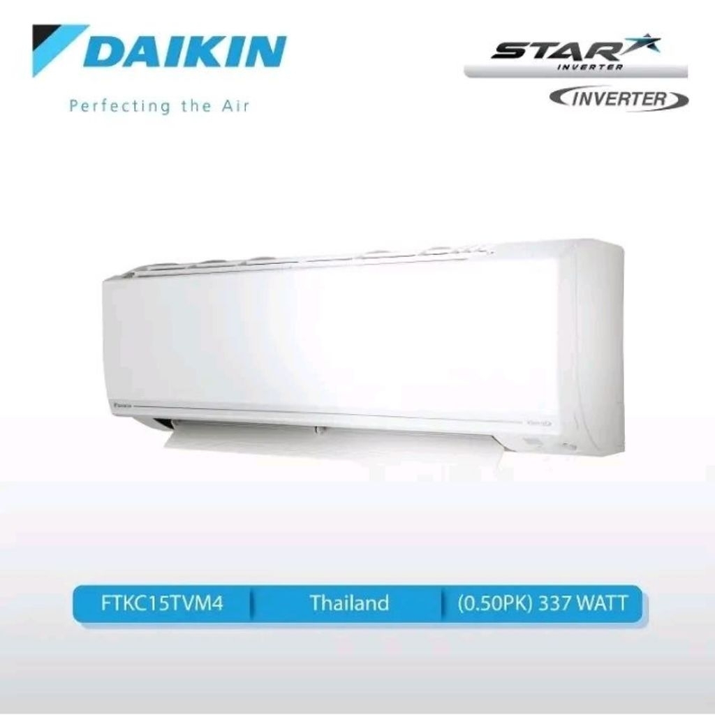 AC 1/2pk Inverter Daikin Smile FTKC15TVM4 + pasang | 15TVM4 STKC15TV