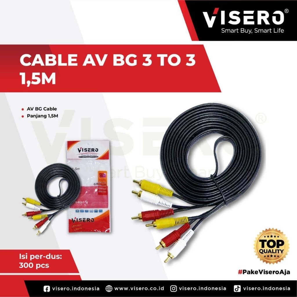 Kabel RCA 3 in 3 kualitas TERBAIK 