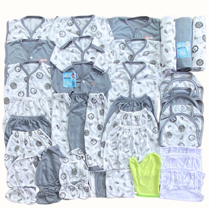 39 Pcs Paket Perlengkapan Lahiran SNI Set Setelan Baju Celana Bayi Baru Lahir Komplit 0-3 Bulan Hema
