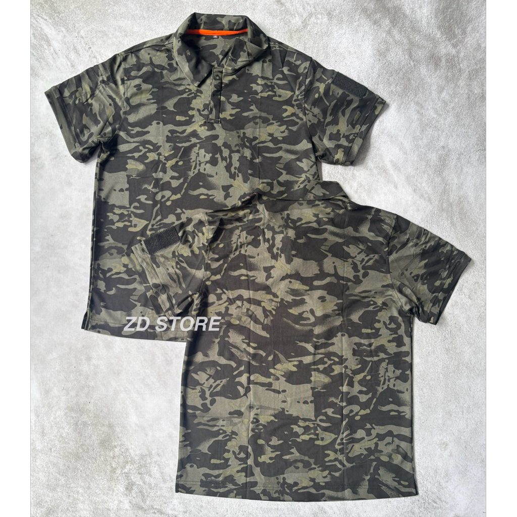 Kaos POLO TACTICAL LORENG MULTICAM BLACK Import /Baju POLO LORENG MCB PREMIUM