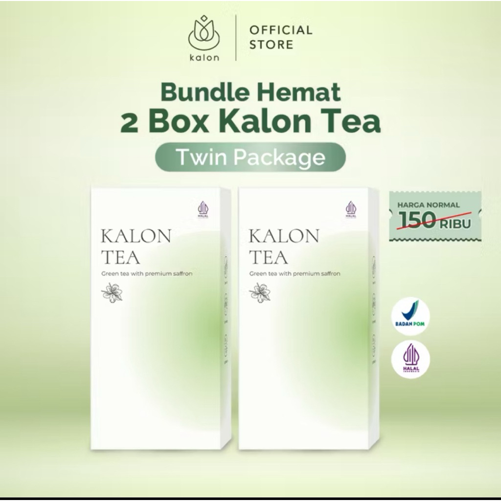 PAKET 2 Kalon Teh Hijau Premium Saffron Green Tea - Minuman Kalon Tea