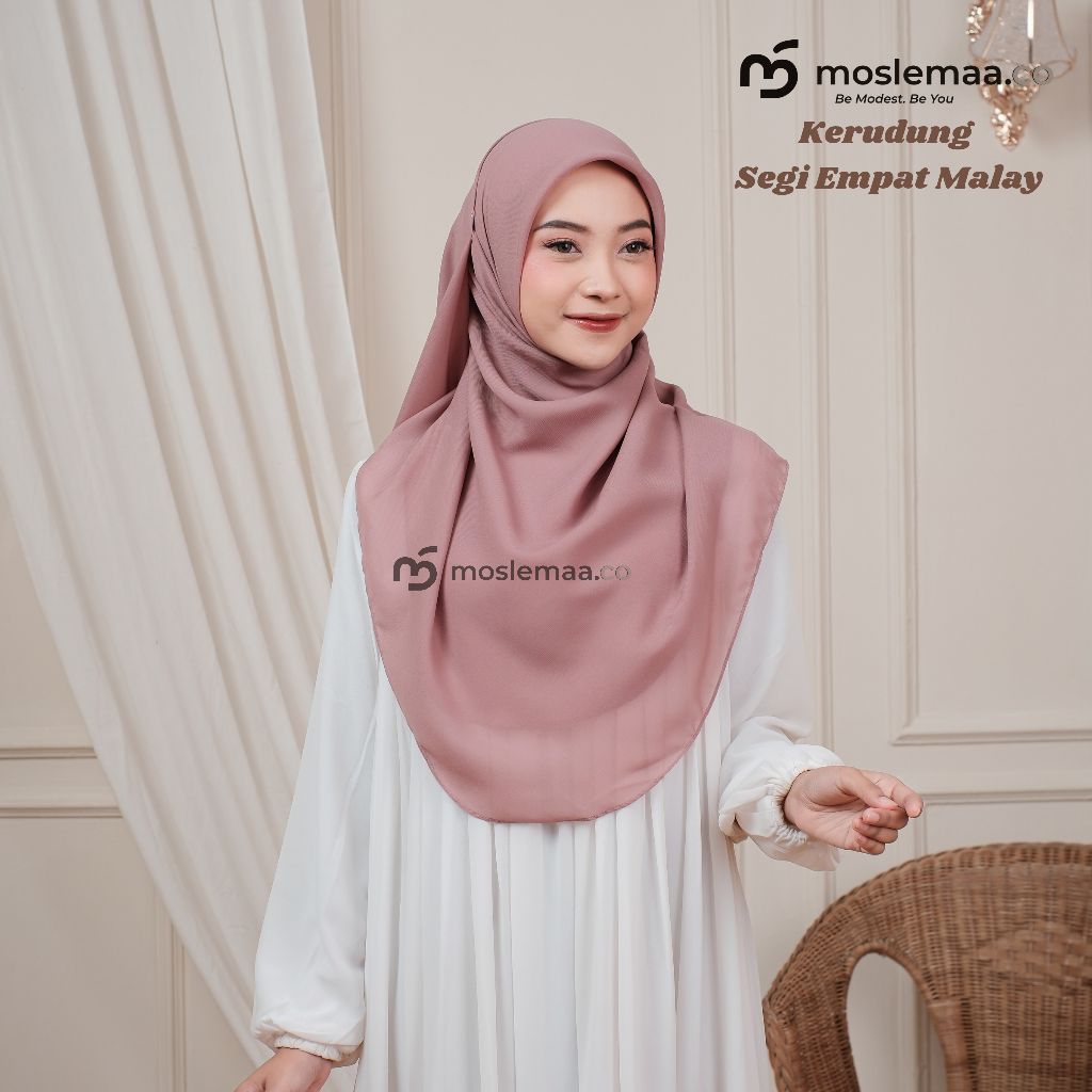 Kerudung Segi Empat Malay Oval | Khimar Hijab Syar'i Malaysia Jumbo I Hijab Segiempat Oval