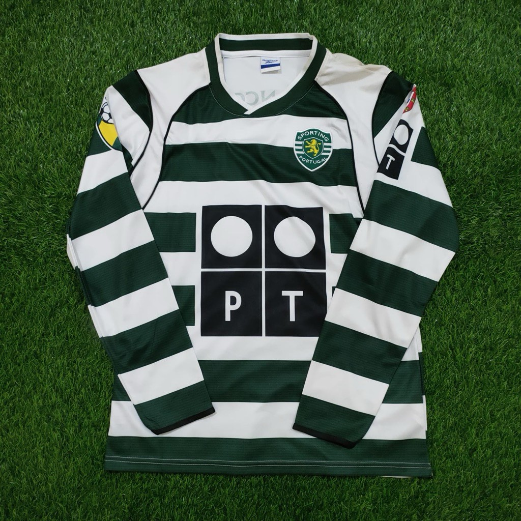 Jersey Retro Sporting Lisbon Home 2002/2003 Longsleeve Grade AAA Classic / Jersey Bola Retro Vintage