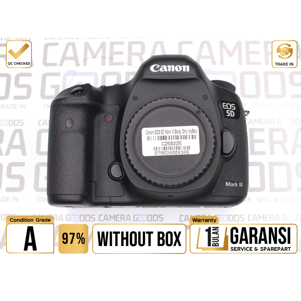 Kamera Canon EOS 5D Mark III DSLR Camera Full Frame Body Only Second Bekas 5DIII