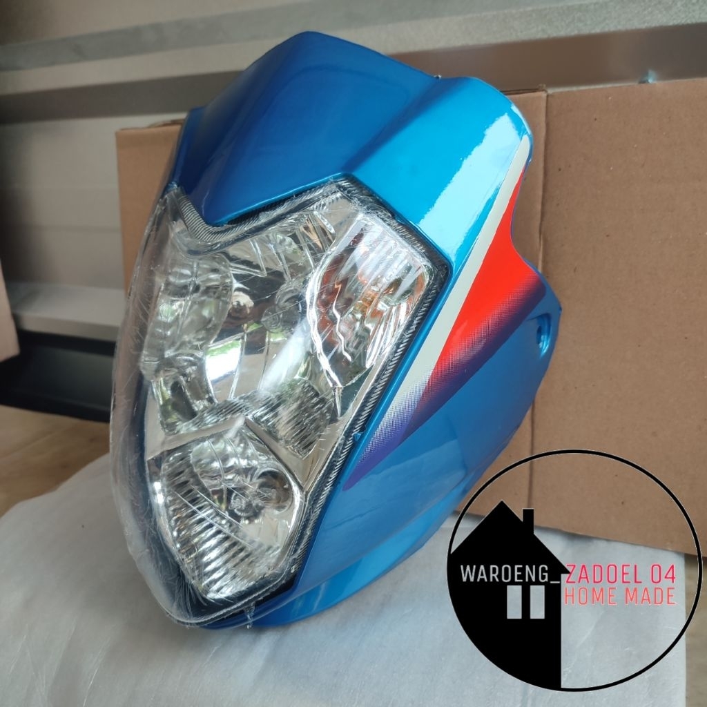 Batok Kedok Headlamp Suzuki Satria Fu 150 Old Fu Barong Biru Berstriping