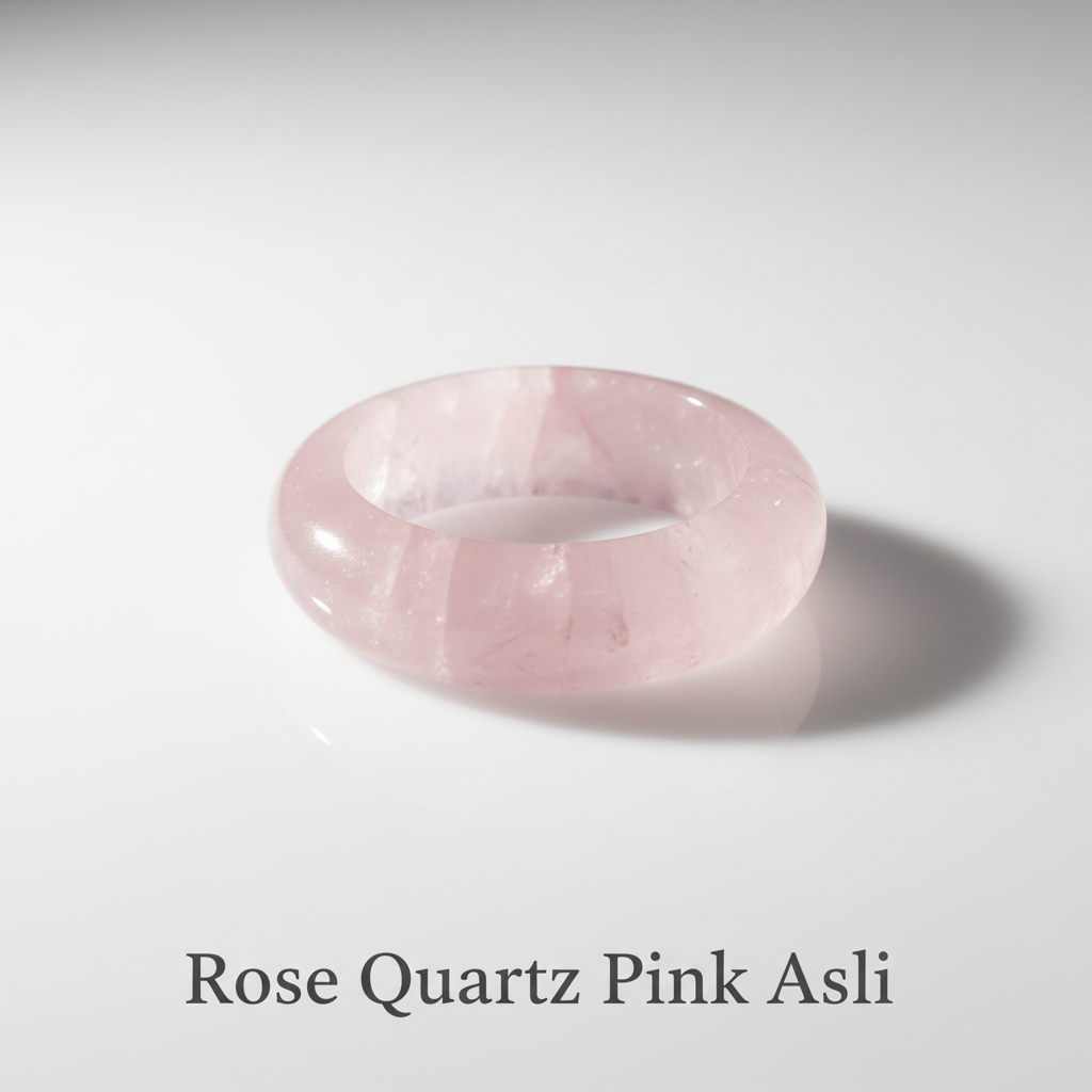 Cincin Rose Quartz Asli Natural | Cincin Donat Batu Kuarsa Mawar Pink | Crystal of Love